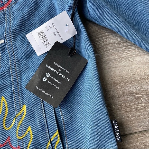 NWT Brooklyn Cloth  Streetwear Graffiti Denim Button Up Jean Jacket - Picture 11 of 16
